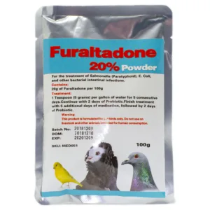 Furaltadone 20% Powder for Cage Birds, Pigeons, & Backyard Chickens